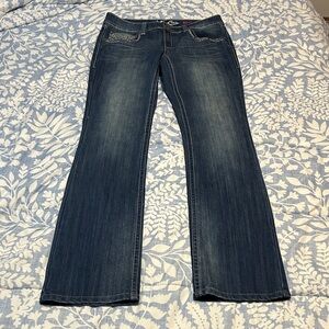 INC International Concepts Dark Blue Denim Boot Leg Regular Fit Jeans